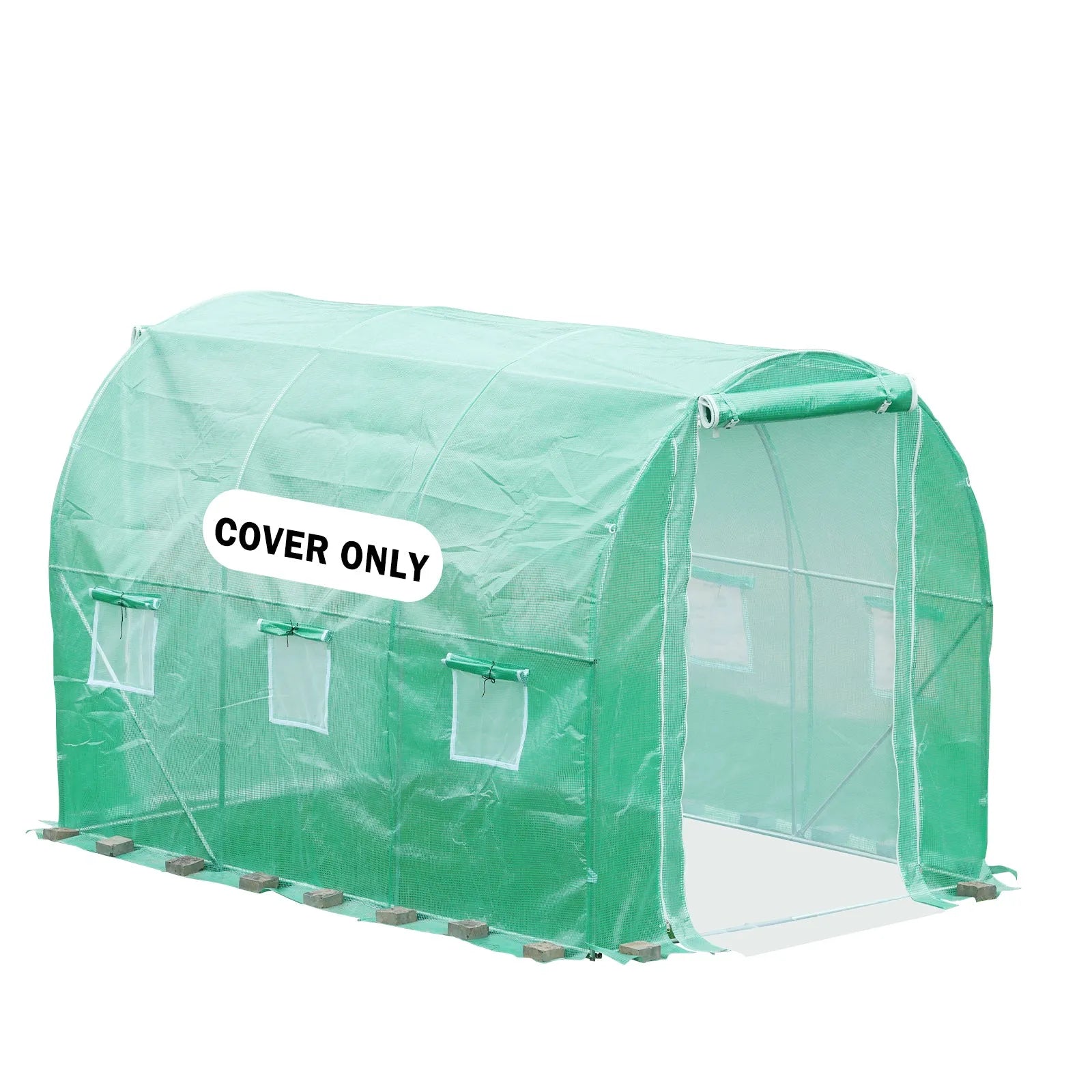 Large Walk in Tunnel Outdoor Plant Gardening Greenhouse Replacement Cover (Frame NOT Included) - Aoodor